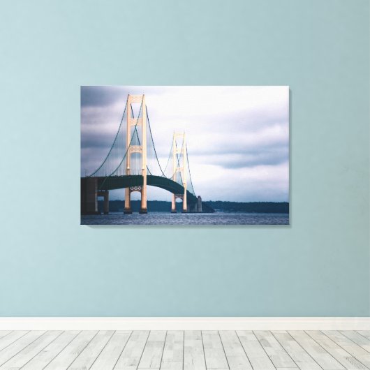 Mackinac Bridge Leinwanddruck (Insitu (Holzboden))