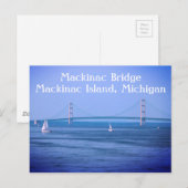 Mackinac Bridge Mackinac Island Michigan Postkarte (Vorne/Hinten)