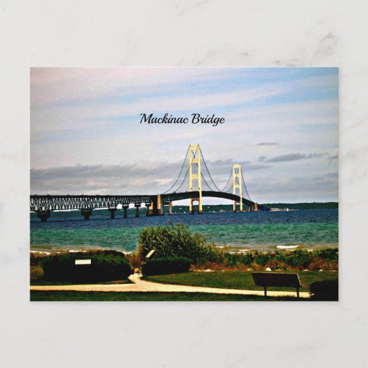Mackinac Bridge, Mackinac Island Postkarte (Vorderseite)