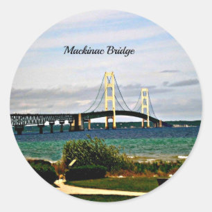 Mackinac Bridge, Mackinac Island, Runder Aufkleber