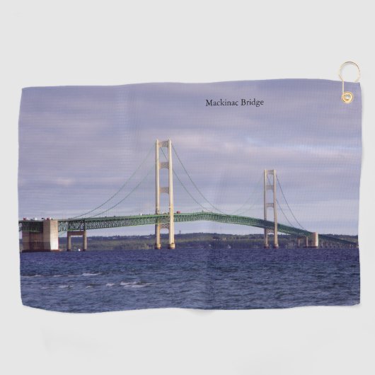 Mackinac Bridge Mackinaw City Golf Handtuch (Horizontal)