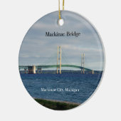 Mackinac Bridge Mackinaw City-Ornament Keramik Ornament (Links)