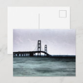 Mackinac Bridge, Michigan Postkarte (Vorne/Hinten)