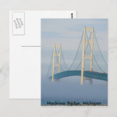 Mackinac Bridge, Michigan Postkarte (Vorne/Hinten)
