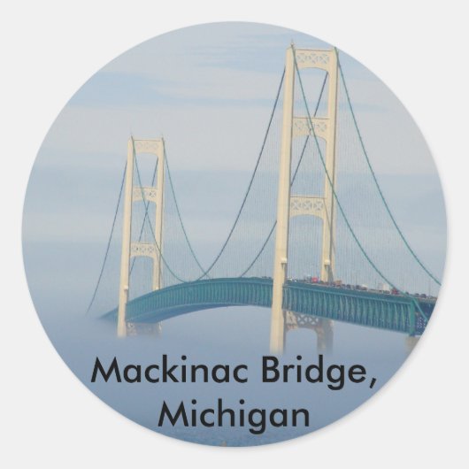 Mackinac Bridge, Michigan Runder Aufkleber (Vorderseite)