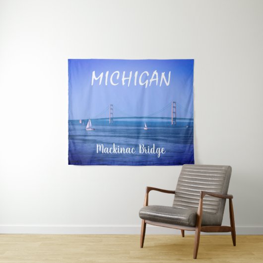 Mackinac Bridge Michigan Wandteppich (Beispiel (Horizontal))