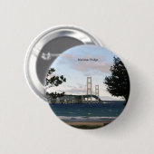 Mackinac Bridge mit Baumknopf Button (Vorne & Hinten)