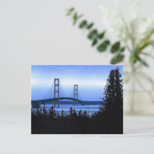 Mackinac Bridge Postkarte (Stehend Vorderseite)