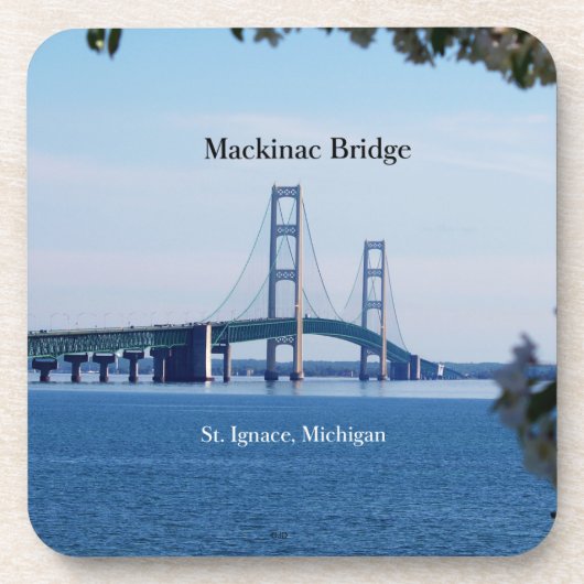 Mackinac Bridge St Ignace 6 Kunststoff-Untersetzer Getränkeuntersetzer (Vorderseite)