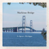 Mackinac Bridge St. Ignace Glas Untersetzer (Vorderseite)