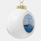 Mackinac Bridge St. Ignace Keramik Kugel-Ornament (Links)