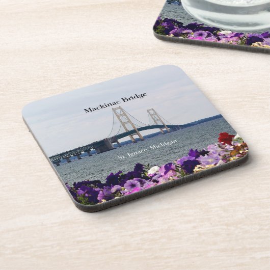Mackinac Bridge St Ignace Spring6 Kunststoff-Unter Getränkeuntersetzer (Linke Seite)