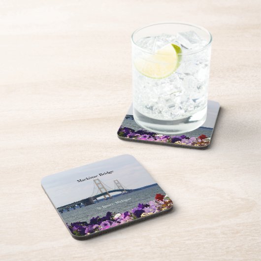 Mackinac Bridge St Ignace Spring6 Kunststoff-Unter Getränkeuntersetzer (Rechte Seite)