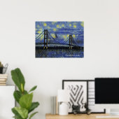 Mackinac Bridge Starry Night Poster (Heimbüro)