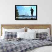 Mackinac Bridge/überwundene Canvas Leinwanddruck (Insitu (Schlafzimmer))