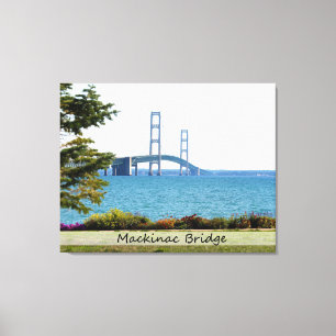 Mackinac Bridge/überwundene Canvas Leinwanddruck