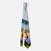 Mackinac Bridge und Canoes Neck Tie Krawatte (Rückseite)