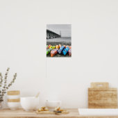Mackinac Bridge und Kanus Wählen Sie ein Farbposte Poster (Küche)