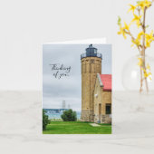 Mackinac Bridge und Leuchtturm denken Sie Karte (Gelbe Blume)
