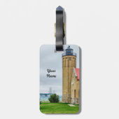 Mackinac Bridge und Lichthouse Gepäckmarke Gepäckanhänger (Rückseite vertikal)