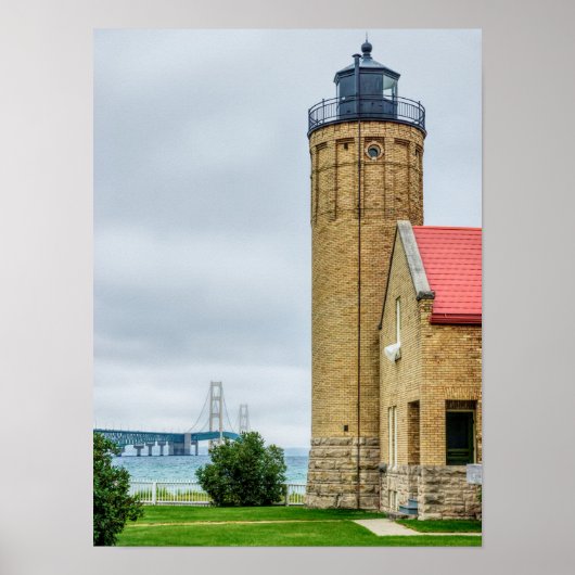 Mackinac Bridge und Lighthouse Poster (Vorne)