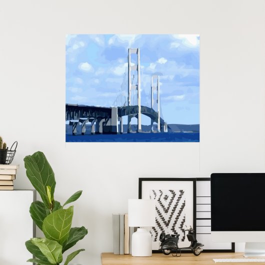 Mackinac Bridge Vector Poster (Heimbüro)