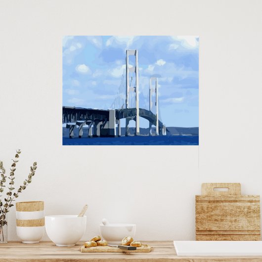 Mackinac Bridge Vector Poster (Küche)