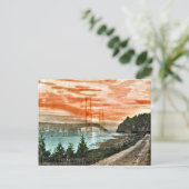 Mackinac Bridge Vintage Postkarte (Stehend Vorderseite)
