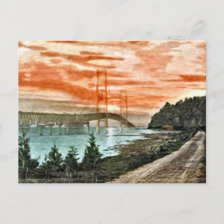 Mackinac Bridge Vintage Postkarte