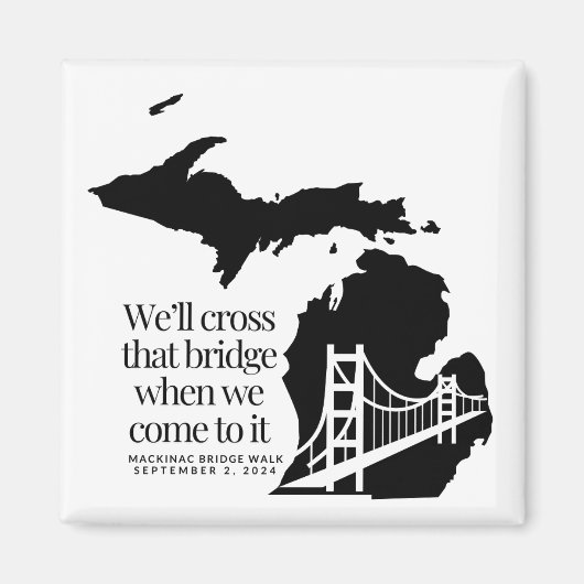 Mackinac Bridge Walk 2024 Gedenkmagnet Magnet (Vorne)