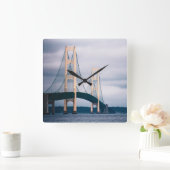 Mackinac Bridge - Wall Clock Quadratische Wanduhr (Zuhause)