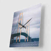 Mackinac Bridge - Wall Clock Quadratische Wanduhr (Winkel)
