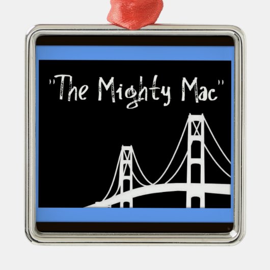 Mackinac Bridge Weihnachten Silbernes Ornament (Vorne)