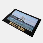 Mackinac Bridge Welcome Door Mat Fußmatte (Schrägansicht)