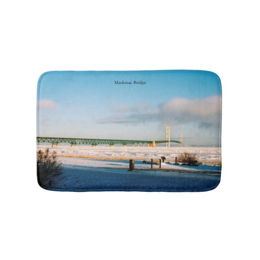 Mackinac Bridge Winter bathmat Badematte (Vorderseite)