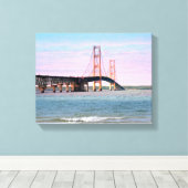 Mackinac Bridge Wrapped Canvas Leinwanddruck (Insitu (Holzboden))