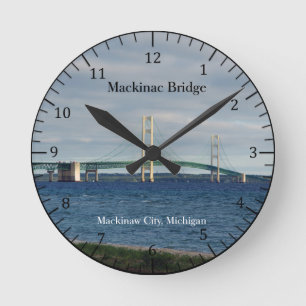 Mackinac Brücke Mackinaw Stadtuhr Runde Wanduhr