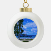 Mackinac Brücke Michigan Keramik Kugel-Ornament (Vorderseite)
