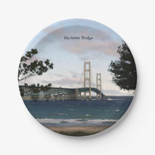 Mackinac Brücke mit Baum-Pappteller Pappteller