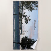 Mackinac-Brücke mit Baumbestand Badetuch (Vorderseite)