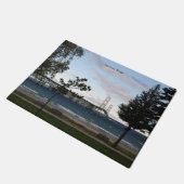 Mackinac-Brücke mit Baumtürmatte Fußmatte (Schrägansicht)