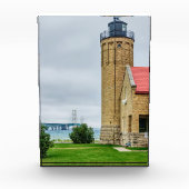 Mackinac-Brücke und Leuchtturm Fotoblock (Vorderseite)