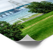 Mackinac-Brücke und Leuchtturm Poster (Ecke)