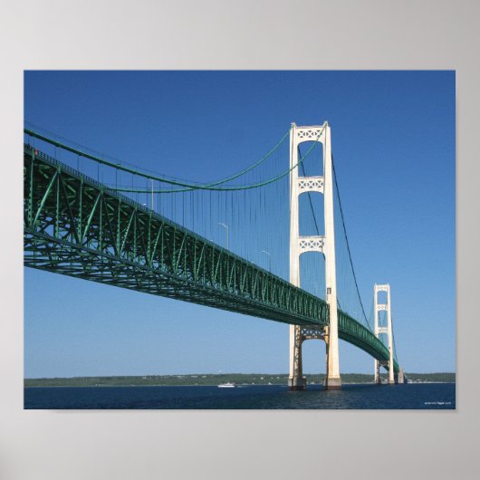 Mackinac-Brücke von der Straße Poster (Vorne)