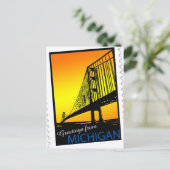 Mackinac Brückenpostkarte Postkarte (Stehend Vorderseite)