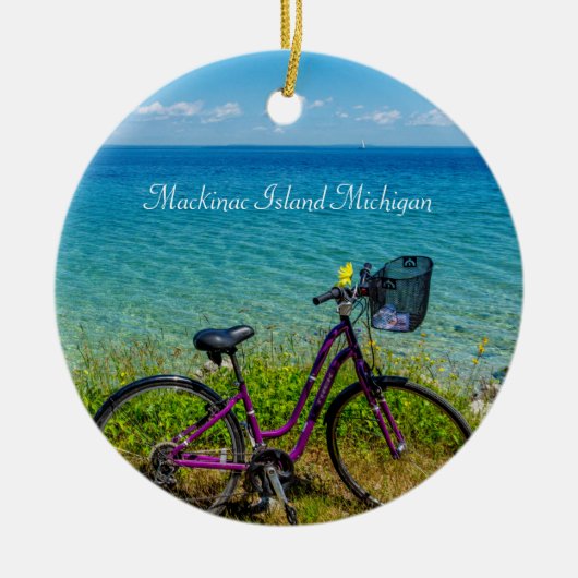 Mackinac Island Bike Circle Ornament (Vorne)