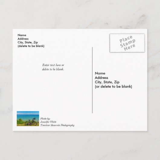 Mackinac Island Bike Denken Sie an Ihre Postkarte (Rückseite)