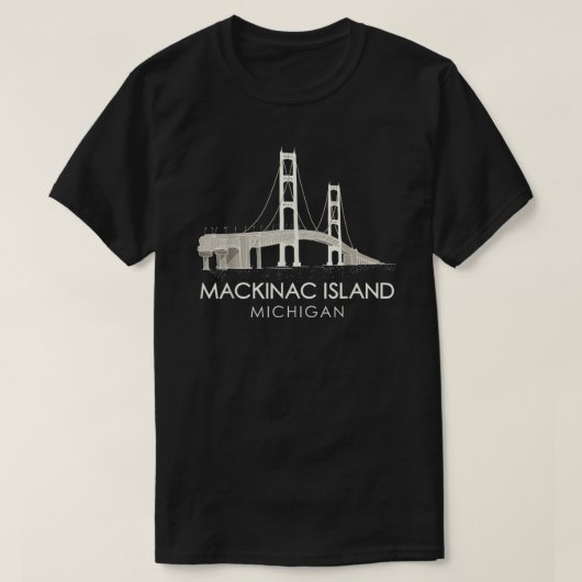 Mackinac Island Bridge Michigan Große Seen Huron T-Shirt (Design vorne)