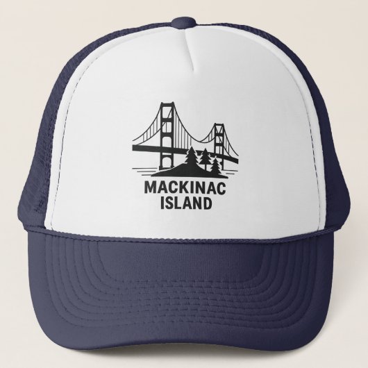 Mackinac Island Bridge & Pines | Michigan Truckerkappe (Vorderseite)