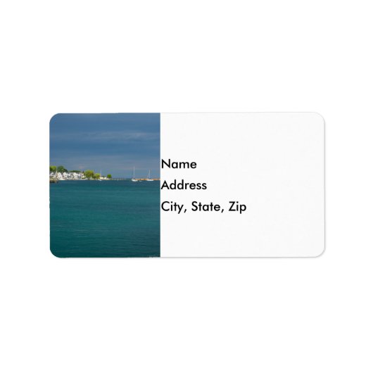 Mackinac Island Harbour Address Labels Adressaufkleber (Vorne)